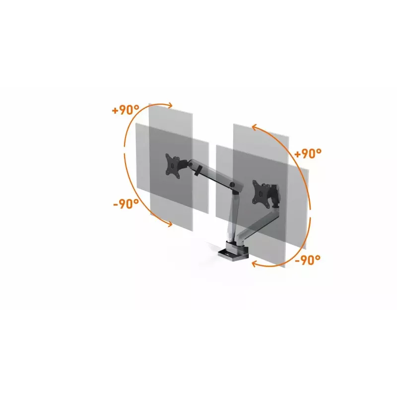 Durable SELECT PLUS Soporte de monitor 509723 con brazo para 2 monitores, montaje en escritorio