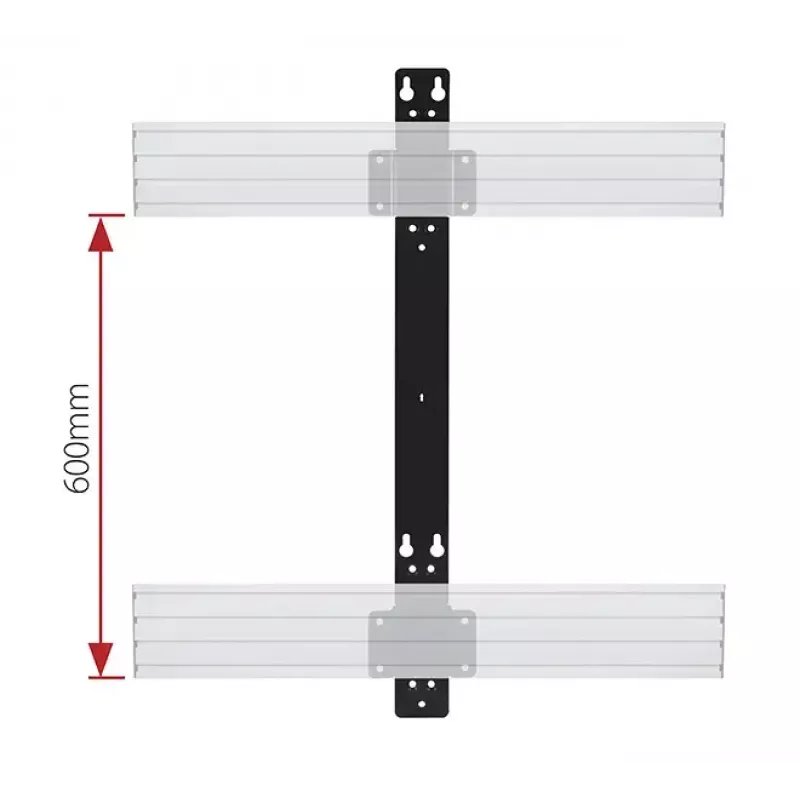 B-Tech SYSTEM X - soporte de montaje de doble carril para BT8390 - 19 mm de la pared