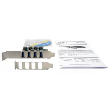 Tarjeta PCIe EXSYS de 4 puertos USB 3.2 Gen 1 con Self-Power 3A Renesas
