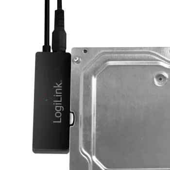 Adaptador LogiLink USB 3.0 a SATA con OTB - controlador de almacenamiento con indicador de datos, indicador de red, botón OneTouchEasy (OTB) - SATA 3Gb/s - 3 Gbit/s - USB