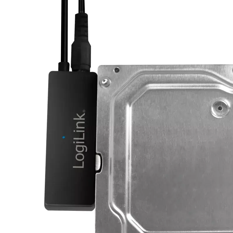 Adaptador LogiLink USB 3.0 a SATA con OTB - controlador de almacenamiento con indicador de datos, indicador de red, botón OneTouchEasy (OTB) - SATA 3Gb/s - 3 Gbit/s - USB