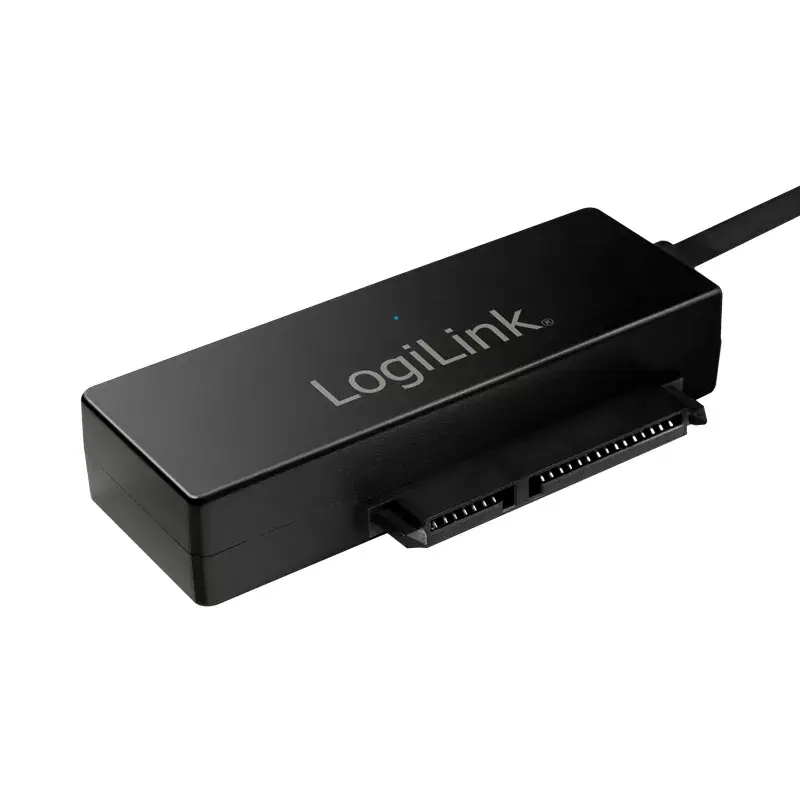 Adaptador LogiLink USB 3.0 a SATA con OTB - controlador de almacenamiento con indicador de datos, indicador de red, botón OneTouchEasy (OTB) - SATA 3Gb/s - 3 Gbit/s - USB