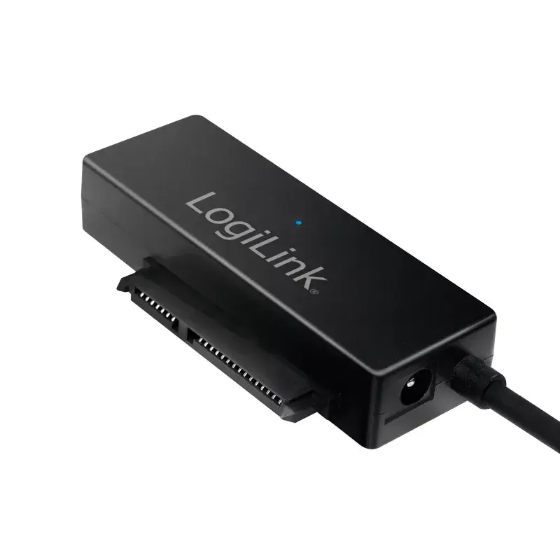 Adaptador LogiLink USB 3.0 a SATA con OTB - controlador de almacenamiento con indicador de datos, indicador de red, botón OneTouchEasy (OTB) - SATA 3Gb/s - 3 Gbit/s - USB