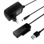 Adaptador LogiLink USB 3.0 a SATA con OTB - controlador de almacenamiento con indicador de datos, indicador de red, botón OneTouchEasy (OTB) - SATA 3Gb/s - 3 Gbit/s - USB