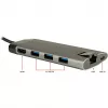 Inter-Tech GDC-802 USB 3.2 Gen 1 Type-C gris 100W Power Delivery