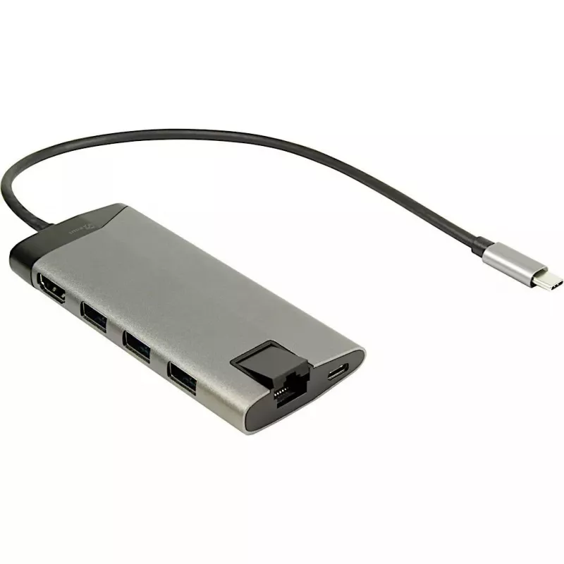 Inter-Tech GDC-802 USB 3.2 Gen 1 Type-C gris 100W Power Delivery