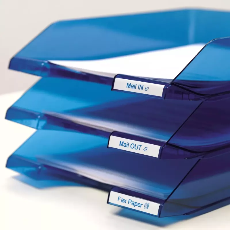Cintas de etiquetar DYMO Authentic D1 | Texto azul sobre cinta blanca | 9 mm x 7 m | Etiquetas autoadhesivas para etiquetadoras LabelManager | Fabricadas en Europa