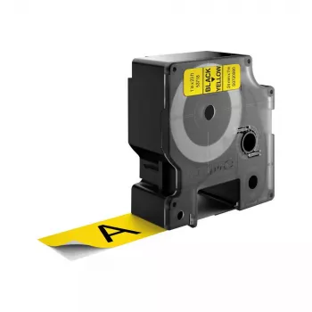 Etiquetas DYMO Authentic D1 | Rollo de 24 mm x 7 m | Impresión negra sobre amarillo | Etiquetas autoadhesivas para impresoras de etiquetas LabelManager