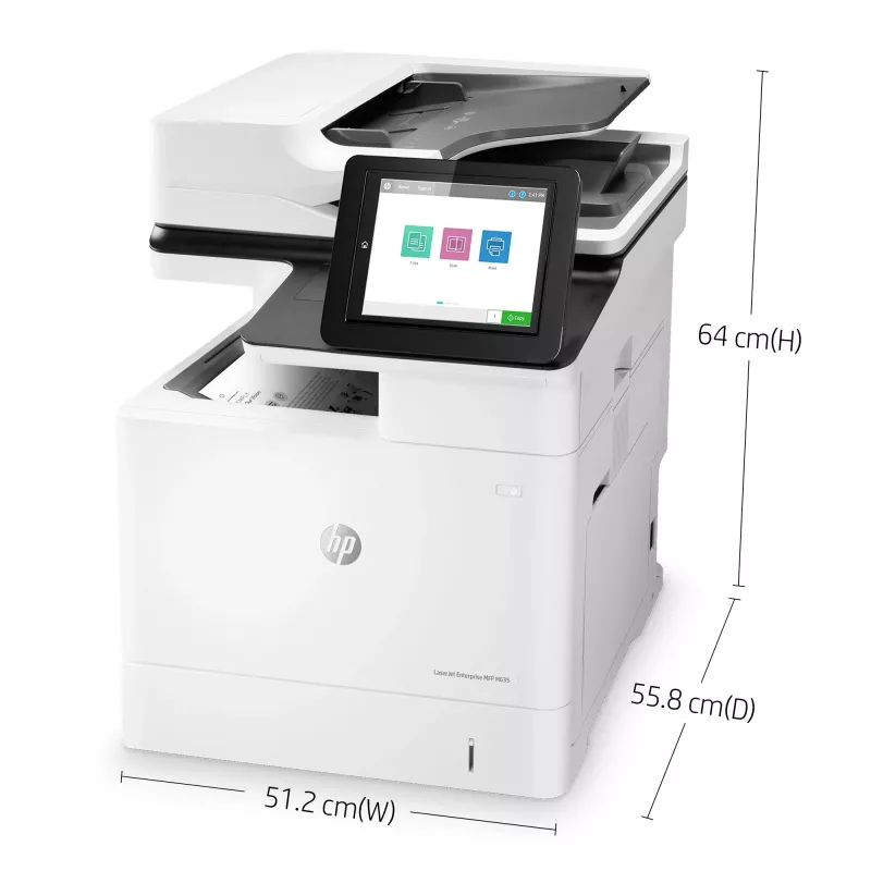 HP LaserJet Enterprise MFP M635h, láser, impresión mono, 1200 x 1200 DPI, copia mono, A4, negro, blanco