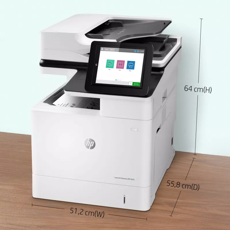 HP LaserJet Enterprise MFP M635h, láser, impresión mono, 1200 x 1200 DPI, copia mono, A4, negro, blanco