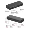 Base de conexión ICY BOX IB-DK7401-CU31 USB-C 17 en 1, 6 salidas de vídeo, 8K, DisplayLink, USB 3.2 Gen 2, 140 W PD 3.1, 2,5 GbE, SD/microSD, negra