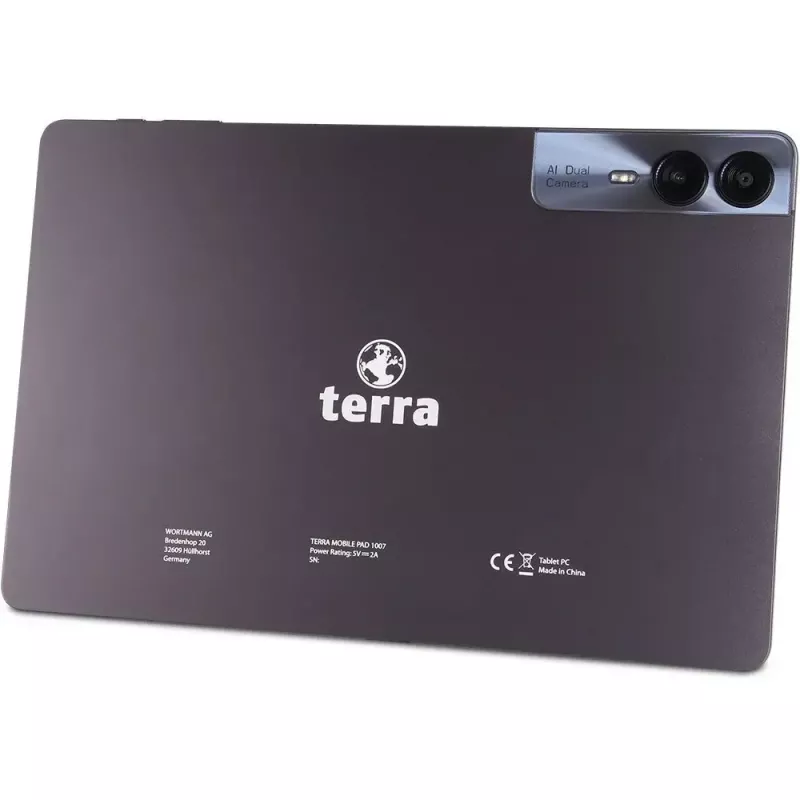 TERRA PAD 1007 tableta de 10,95 pulgadas (27,8 cm), IPS 1920x1200, MediaTek MTK6789V de ocho núcleos, 8 GB RAM, 256 GB, LTE, Wi-Fi 5, Bluetooth 4.2, GPS, Android 14, blanco