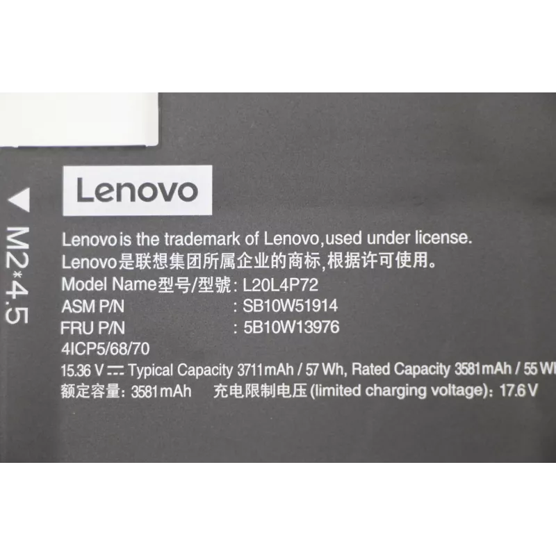 Batería de litio interna para portátil Lenovo 57 Wh modelo 5B10W13976 para portátiles Lenovo compatibles