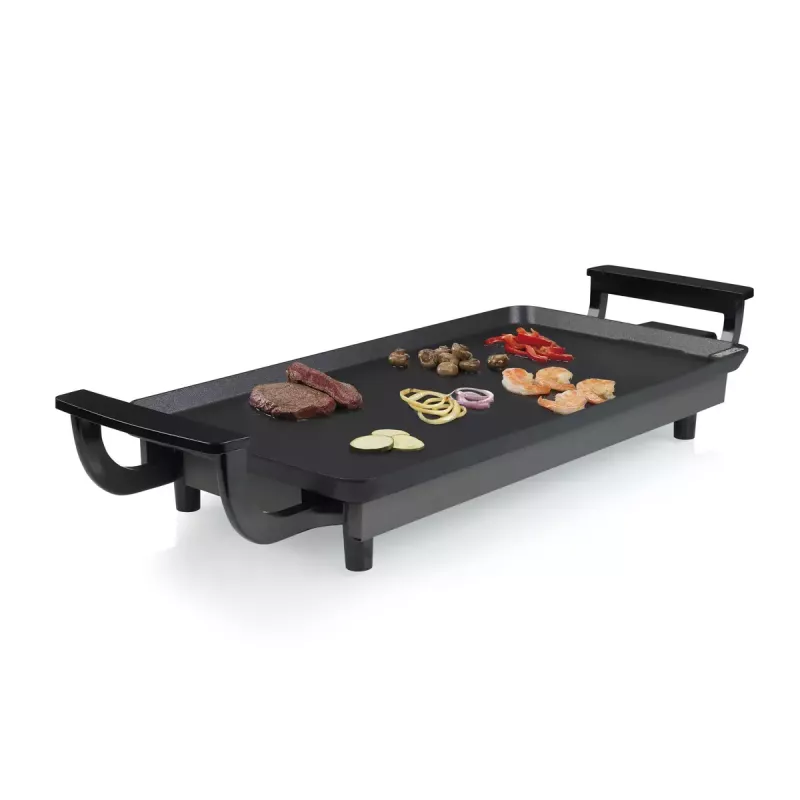 Princess 01.102209.01.005 Economy Table Chef plancha grill eléctrica, independiente, 430 x 230 mm, antiadherente, sin BPA, negra/acero inoxidable