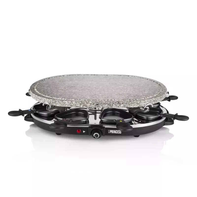 Princess 162720 Raclette 8 Oval Stone Grill Party 1200W 8 sartenes