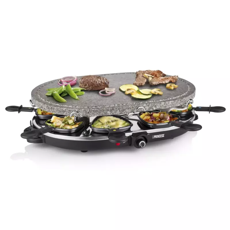 Princess 162720 Raclette 8 Oval Stone Grill Party 1200W 8 sartenes