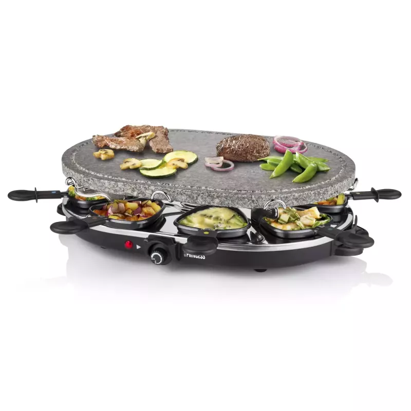 Princess 162720 Raclette 8 Oval Stone Grill Party 1200W 8 sartenes
