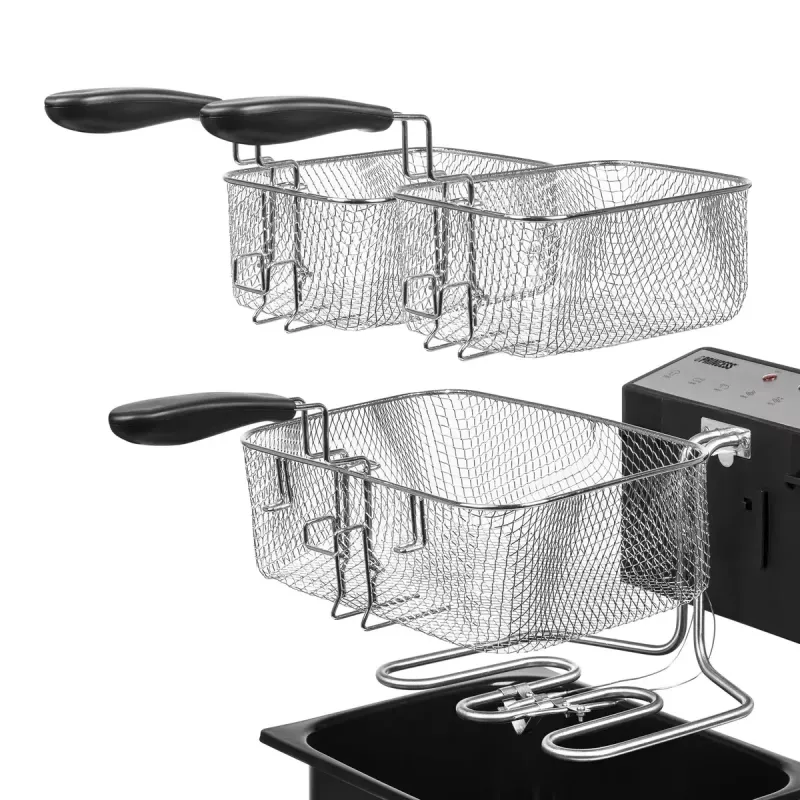 Freidora Princess 01.185000.01.001 5 L 3270 W negra acero inoxidable