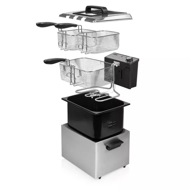 Freidora Princess 01.185000.01.001 5 L 3270 W negra acero inoxidable