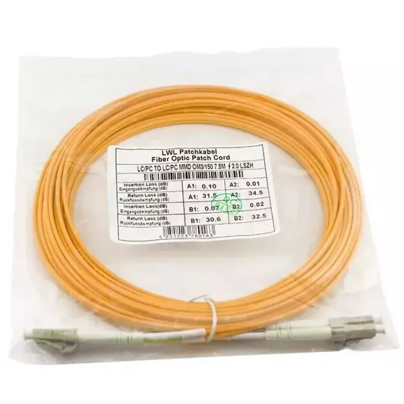 BlueOptics 050502K512000050M-BO Cable de conexión de fibra óptica dúplex, LC/UPC a LC/UPC, OM3 50/125 µm, 50 m, beige
