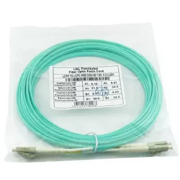 BlueOptics 050502T512000015M-BO Cable de conexión de fibra óptica dúplex, LC/UPC a LC/UPC, OM3 50/125 µm, 15 m, beige