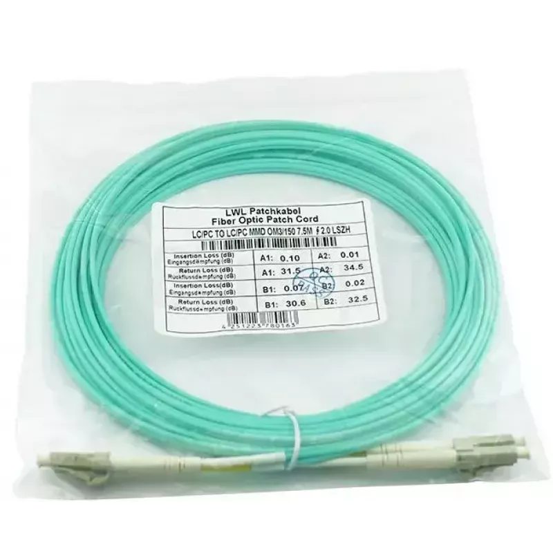 BlueOptics 050502T512000015M-BO Cable de conexión de fibra óptica dúplex, LC/UPC a LC/UPC, OM3 50/125 µm, 15 m, beige