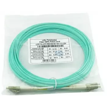 BlueOptics 050502T512000030M-BO Cable de conexión de fibra óptica dúplex, LC/UPC a LC/UPC, OM3 50/125 µm, 30 m, beige