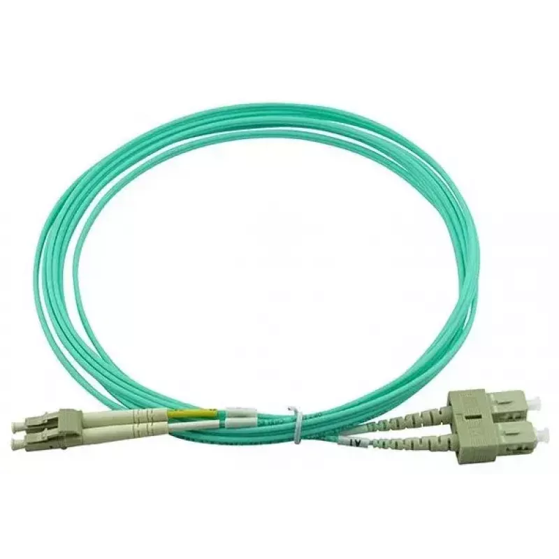 BlueOptics 055702K512000050M-BO Cable de conexión de fibra óptica dúplex, LC/UPC a SC/UPC, OM3 50/125 µm, 50 m, beige