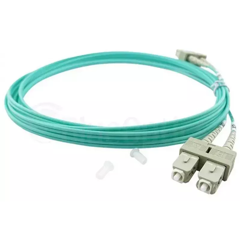 BlueOptics 055702T512000015M-BO Cable de conexión de fibra óptica dúplex, LC/UPC a SC/UPC, OM3 50/125 µm, 15 m, beige
