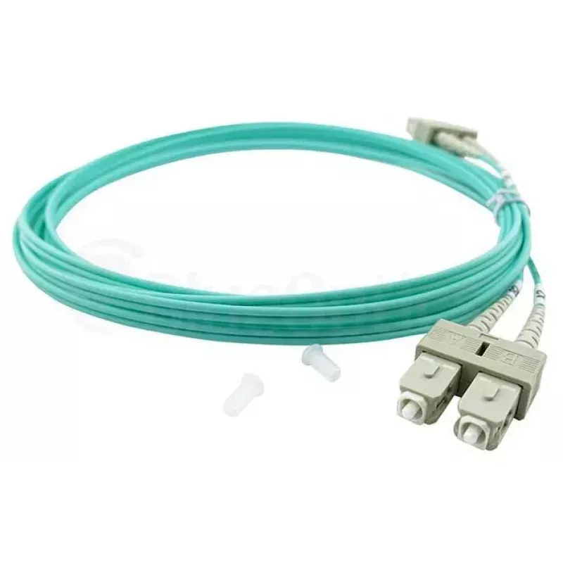 BlueOptics 055702T512000020M-BO Cable de conexión de fibra óptica dúplex, LC/UPC a SC/UPC, OM3 50/125 µm, 20 m, beige