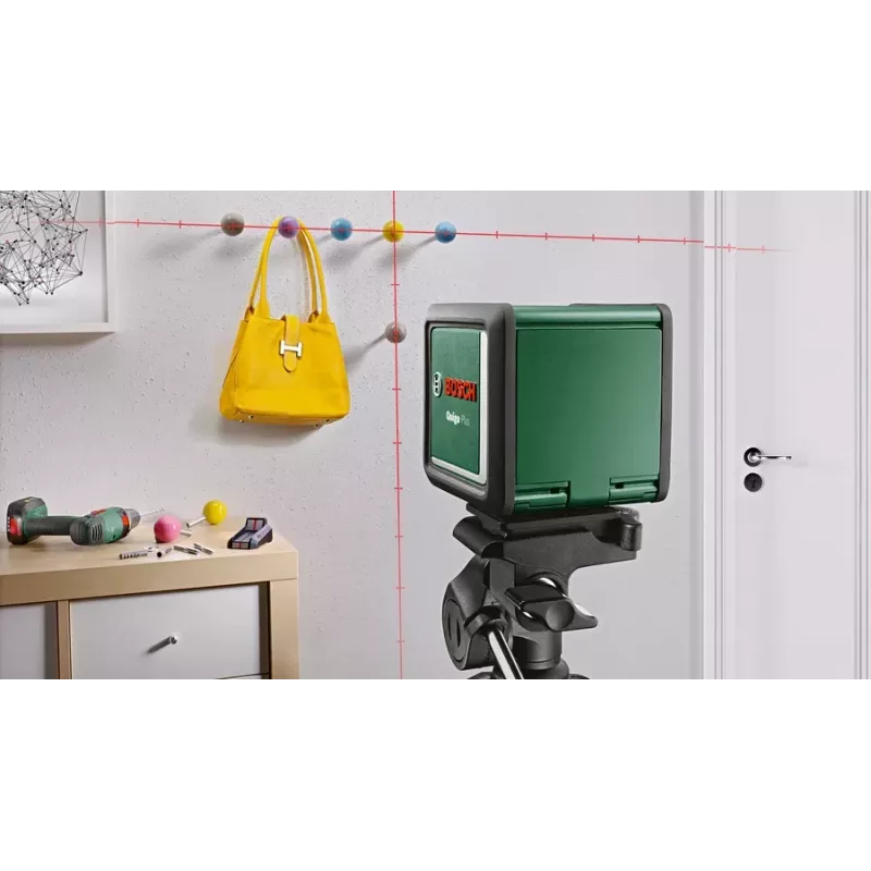 Láser de líneas/puntos Bosch Quigo Plus alcance máximo 12 m rango de autonivelación ±4°