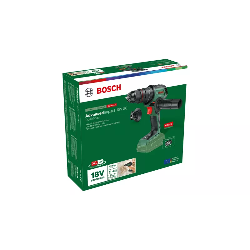 Bosch AdvancedImpact 18V-80 QuickSnap 1950 RPM sin llave 890 g negro, verde