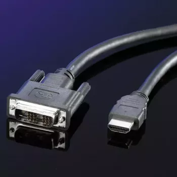 Cable DVI ROLINE DVI (18+1) - HDMI M/M 10 m