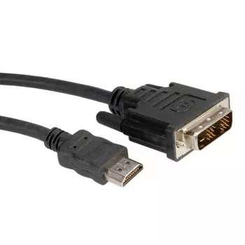Cable DVI ROLINE DVI (18+1) - HDMI M/M 10 m