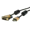 Adaptador de cable de vídeo ROLINE 11.04.5895 10 m HDMI DVI negro oro