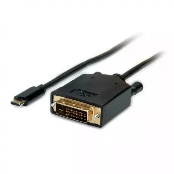 Adaptador de cable de vídeo VALUE 11.99.5831 1 m USB C DVI negro