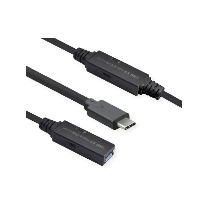 Cable USB ROLINE 12.04.1066 USB 3.2 Gen 1 10 m USB C USB A negro