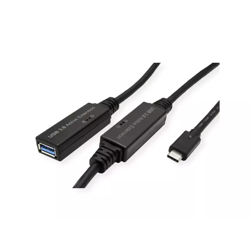 Cable USB ROLINE 12.04.1066 USB 3.2 Gen 1 10 m USB C USB A negro