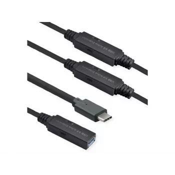 Cable USB ROLINE 12.04.1068 USB 3.2 Gen 1 20 m USB C USB A negro