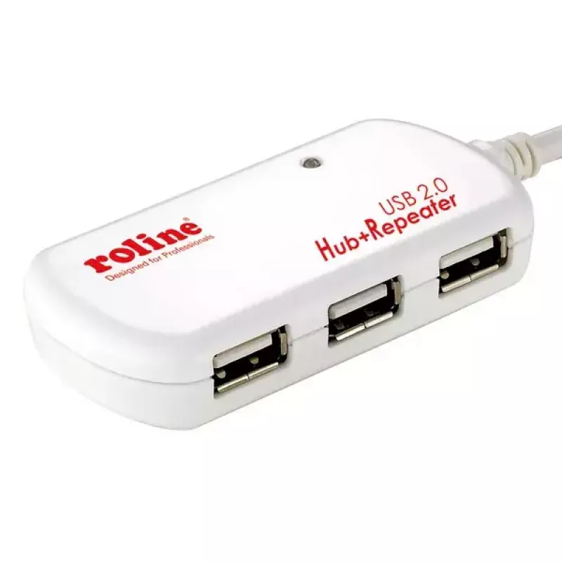 Hub USB ROLINE 4 puertos con repetidor 12 m