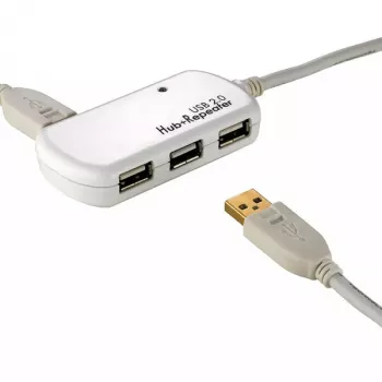 Hub USB ROLINE 4 puertos con repetidor 12 m