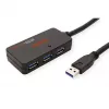 Hub USB ROLINE 3.2 Gen 1 4 puertos con repetidor negro 10 m