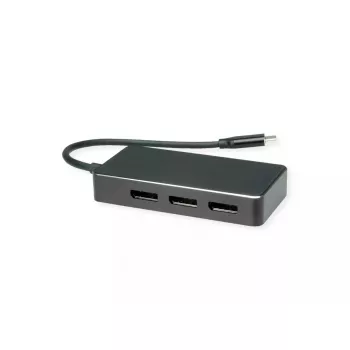 Adaptador de cable de vídeo VALUE 12.99.1032 0,19 m USB Type-C 3 x DisplayPort negro