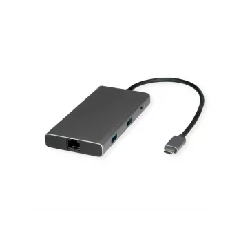 Dock para portátil VALUE 12.99.1139 con cable USB 3.2 Gen 1 Type-C negro gris