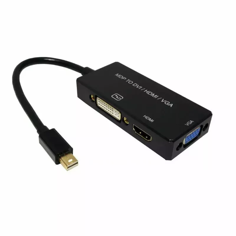 Adaptador de cable de vídeo VALUE 12.99.3154 Mini DisplayPort HDMI VGA 0,1m negro