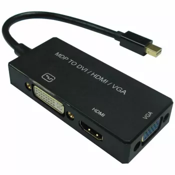 Adaptador de cable de vídeo VALUE 12.99.3154 Mini DisplayPort HDMI VGA 0,1m negro