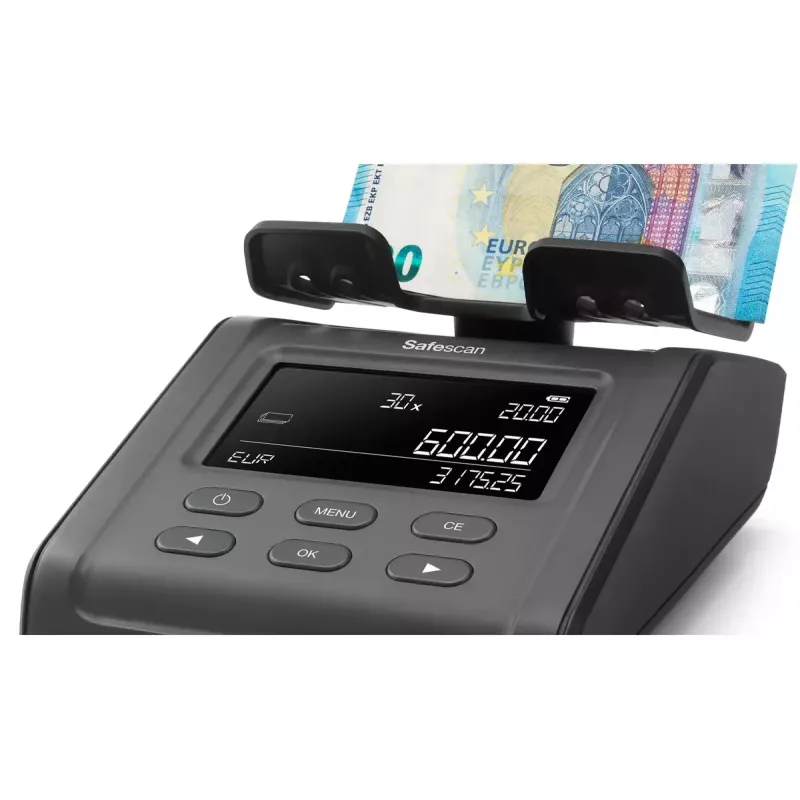 Safescan 6175 báscula contadora de monedas y billetes, negra