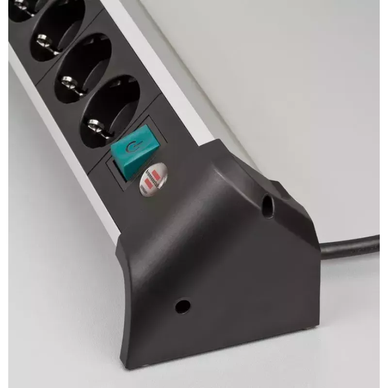Alargador de corriente Brennenstuhl 1391040410 1,8m 4 tomas de corriente para interiores negro plata