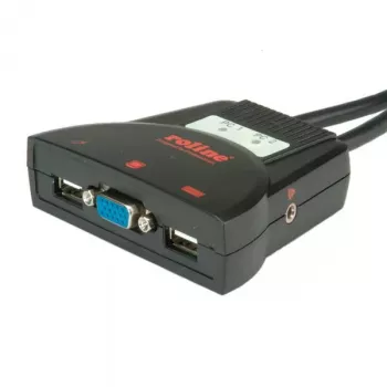 Conmutador KVM ROLINE Star 1 usuario 2 PCs audio USB