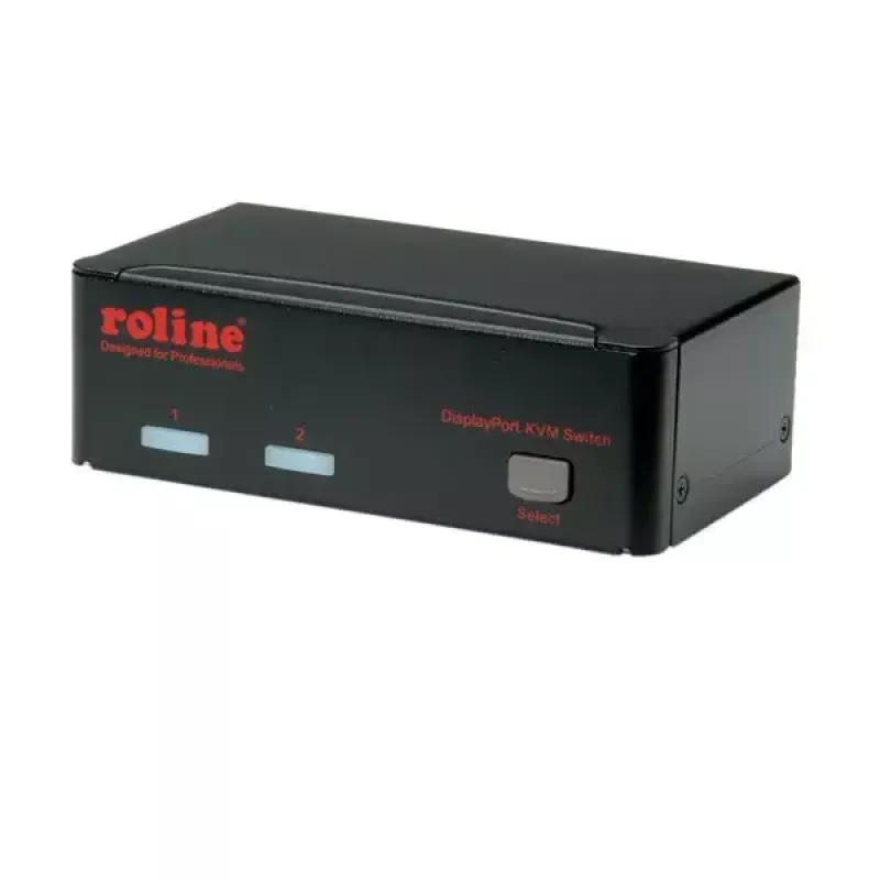 Conmutador KVM ROLINE 1 usuario 2 PCs DisplayPort con hub USB